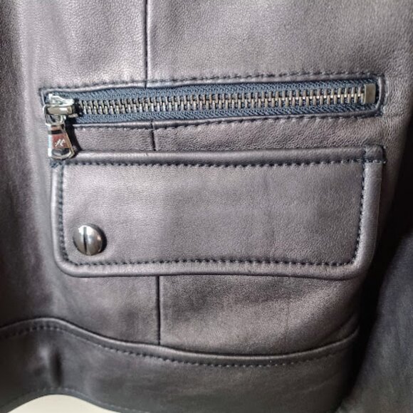 Kenneth Cole Reaction Leather Moto Jacket - Women's L - Black - Picture 10 of 12